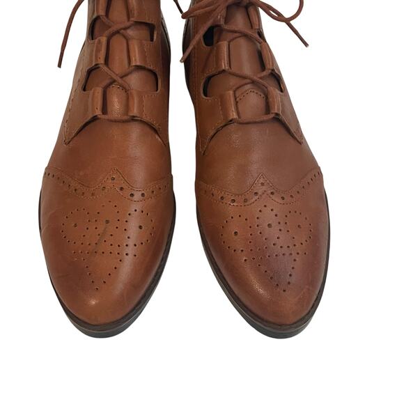 Dr Scholl’s Wingtip Oxford Ankle Bootie Genuine Leather Women's sz 11 Tan - Picture 6 of 15